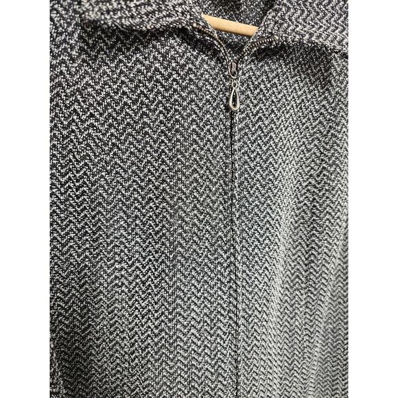 Southern Lady Jacket Womens Size 12 Tweed Full Zip Carpet Black Grey Chevron - Picture 3 of 9